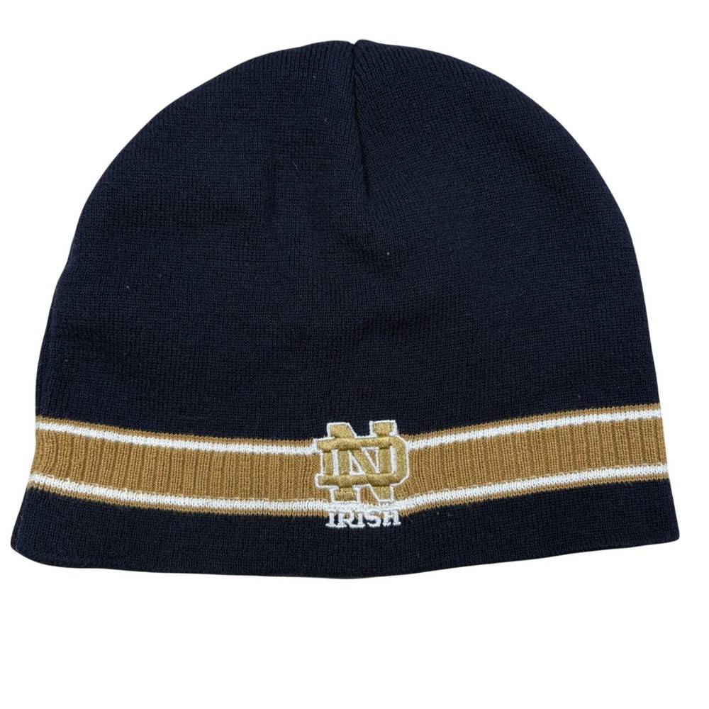 Top of the World Beanie Hat Mens OSFM Navy Vintage 90's Notre Dame Collegiate